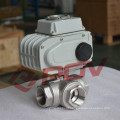 3way thread T-type stainless steel 24vac electric ball valve